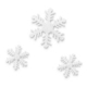 Schneeflocken<br/>mit Klebepunkt<br/>Weißglimmer<br/>Ø ca. 4 + 6 cm