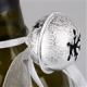 Glöckchen Flaschenanhänger<br/>in silber/weiß