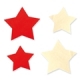 Filzsterne selbstklebend<br/>Rot/Creme<br/>4-fach sortiert<br/>Ø ca. 7 + 10 cm