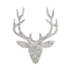 Glitzer-Hirsch<br/>selbstklebend<br/>Fb. Silber<br/>9 cm x 7 cm