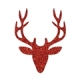 Glitzer-Hirsch<br/>selbstklebend<br/>Fb. Rot<br/>9 cm x 7 cm