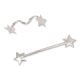Verschlussclip Stars<br/>mit Draht<br/>Fb. Silber<br/>ca. 3,5 x 16 cm
