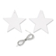 Papier-Anhänger Stern<br/>Weiß<br/>mit Silberschnur, Ø 10 cm
