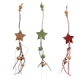 Flaschenanhänger Stern Holz<br/>3-fach sortiert<br/>Rot, Braun, Grün<br/>Ø ca. 4 cm
