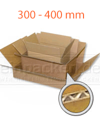 Wellpapp-Faltkartons, 1-wellig, braun<br/>300 mm - 400 mm Länge Wellpapp-Faltkartons, 1-wellig, braun<br/>300 mm - 400 mm Länge