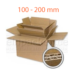 Kartons 2-wellig, braun, 100 bis 200 mm Länge Kartons 2-wellig, braun, 100 bis 200 mm Länge