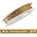 Band Frohe Weihnachten,<br/>Gold<br/>15 mm x 20 m Band Frohe Weihnachten,<br/>Gold<br/>15 mm x 20 m