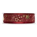 Geschenkband Sternchen<br/>Bordeaux/Gold<br/>25 mm x 25 m<br/>mit Drahtkante Geschenkband Sternchen<br/>Bordeaux/Gold<br/>25 mm x 25 m<br/>mit Drahtkante