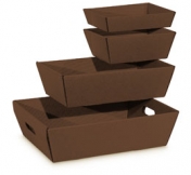 Präsentkörbe 4-eckig<br/>Fb. Natur, Rot, Schokobraun<br/>Offene Welle