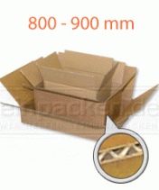 Wellpapp-Faltkartons, 1-wellig, braun<br/>800 mm - 900 mm Länge