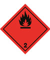 Gefahrgutetiketten Klasse 2.1 - Entzündbare Gase (Schwarz)