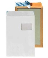 Versandtaschen mit Papprückwand, braun und weiß im DIN A4-Format