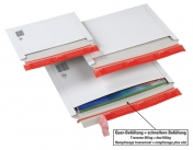 Versandtasche mit Querbefüllung aus Vollpappe, weiß im DIN A4-Format