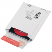 CD-Jewelcase-Versandtasche<br/>aus Vollpappe, weiß
